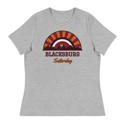 Women's Blacksburg Saturday Tee in athletic heather, front