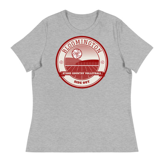 Bloomington Stone Country Volleyball Women's Tee in athletic heather, front