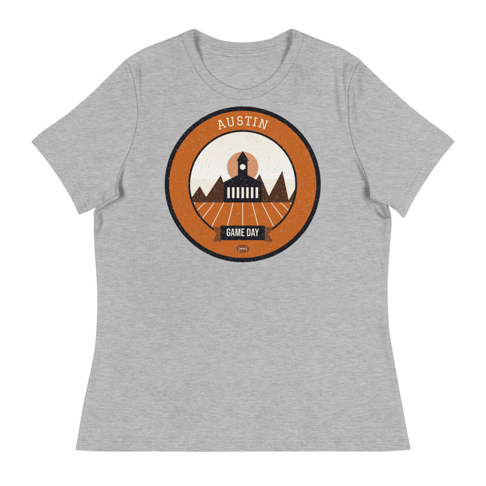 Women's Burnt Orange Hill Country Game Day Tee in athletic heather, front