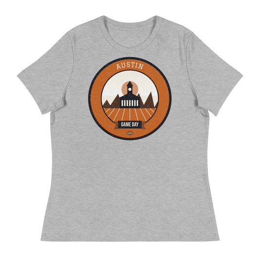 Women's Burnt Orange Hill Country Game Day Tee in athletic heather, front