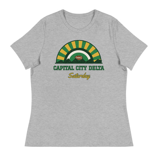 Women's Capital City Delta Saturday Tee in athletic heather, front
