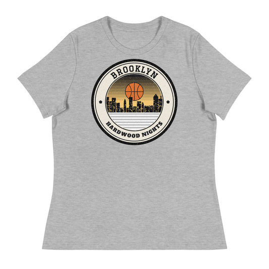 Women's Brooklyn Hardwood Nights Tee in athletic heather, front