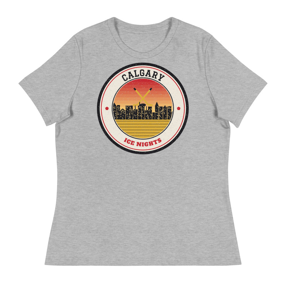 Women's Calgary Ice Nights Tee in athletic heather, front