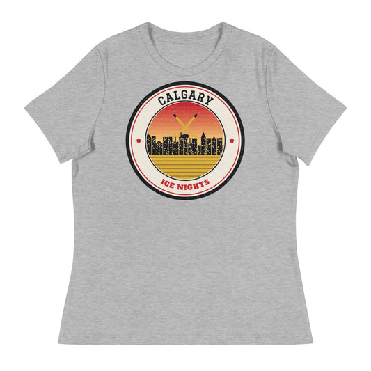 Women's Calgary Ice Nights Tee in athletic heather, front