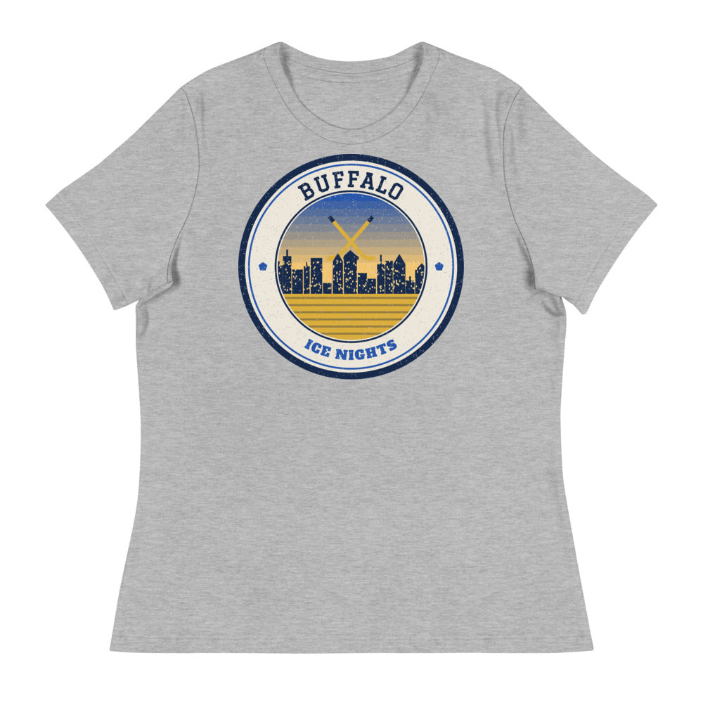 Women's Buffalo Ice Nights Tee in athletic heather, front