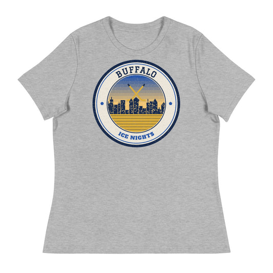 Women's Buffalo Ice Nights Tee in athletic heather, front