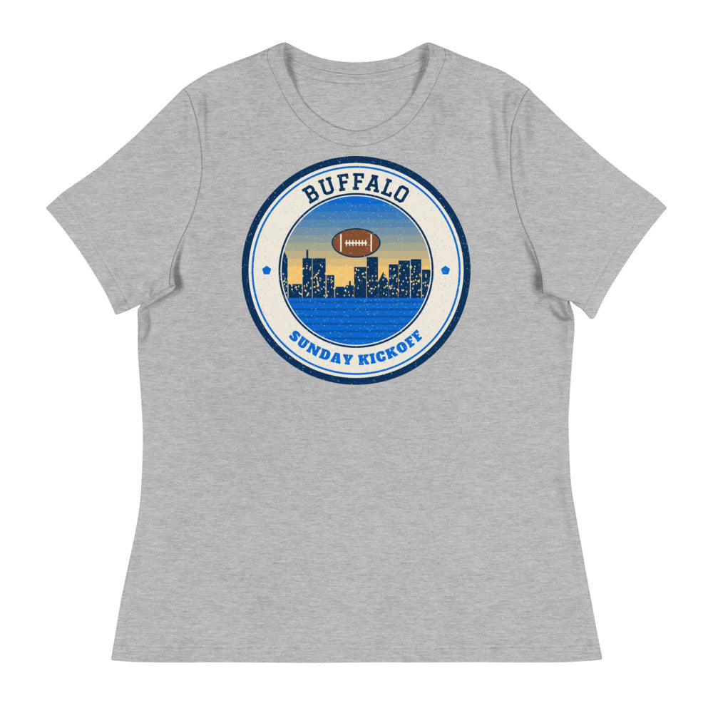 Women's Buffalo Sunday Kickoff Tee in athletic heather, front