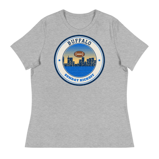 Women's Buffalo Sunday Kickoff Tee in athletic heather, front