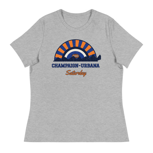 Women's Champaign-Urbana Saturday Tee in athletic heather, front