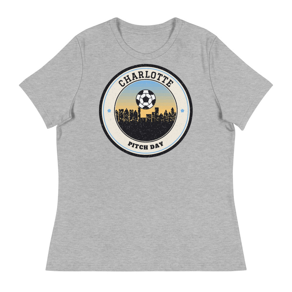 Women's Charlotte Pitch Day Tee in athletic heather, front