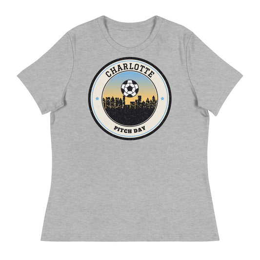 Women's Charlotte Pitch Day Tee in athletic heather, front