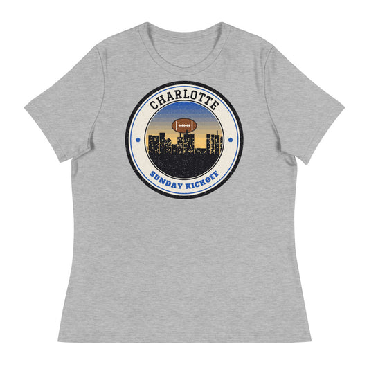 Women's Charlotte Sunday Kickoff Tee in athletic heather, front