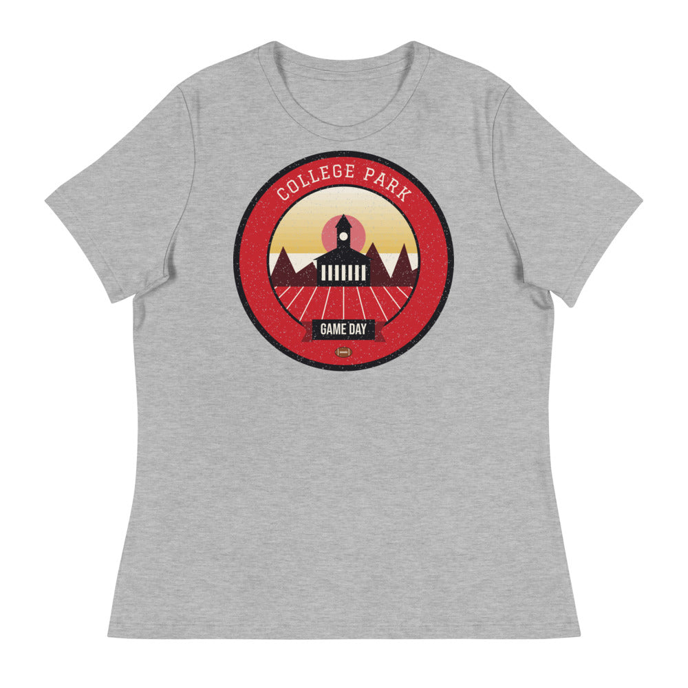 Women's Chesapeake Red & Gold Game Day Tee in athletic heather, front