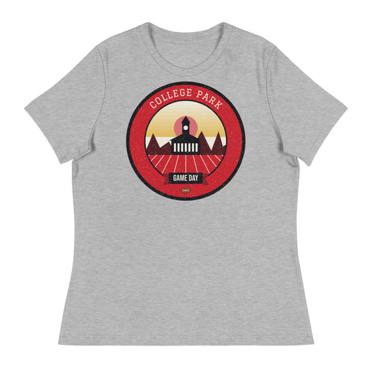 Women's Chesapeake Red & Gold Game Day Tee in athletic heather, front