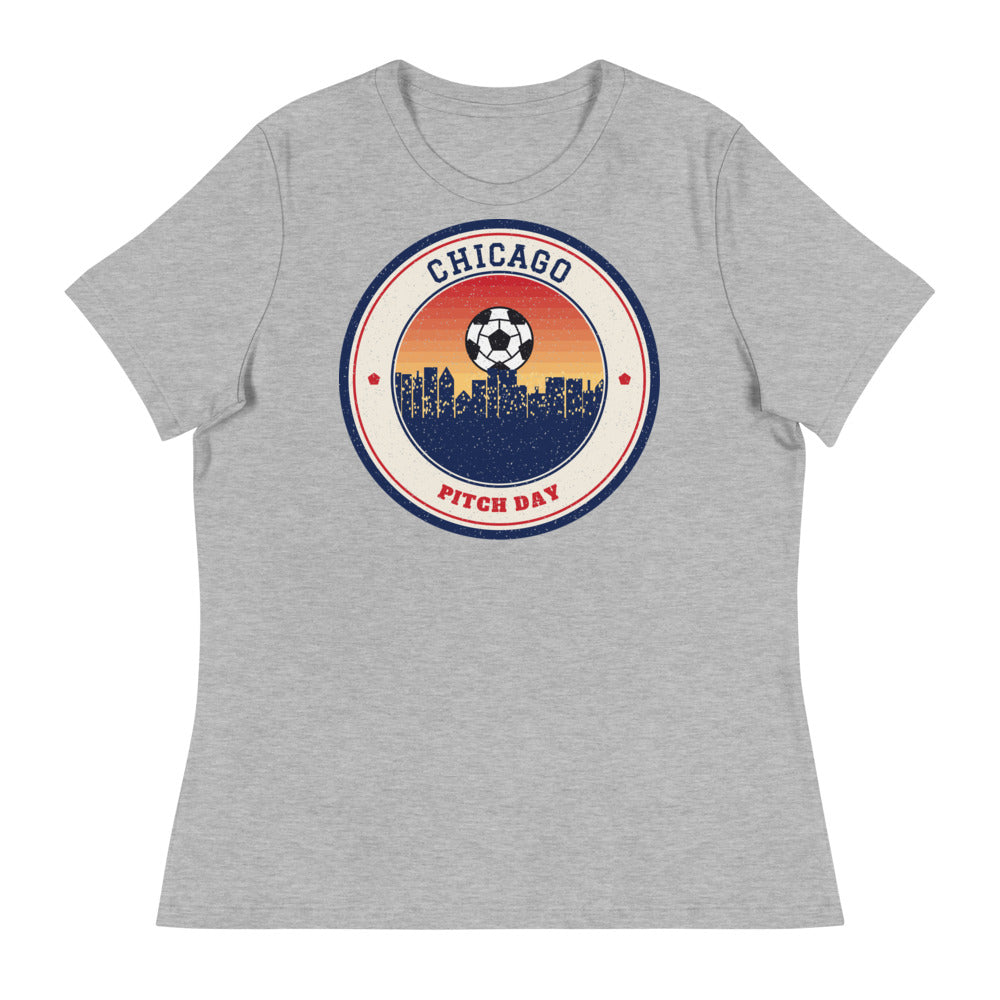 Women's Chicago Pitch Day Tee in athletic heather, front
