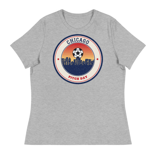 Women's Chicago Pitch Day Tee in athletic heather, front