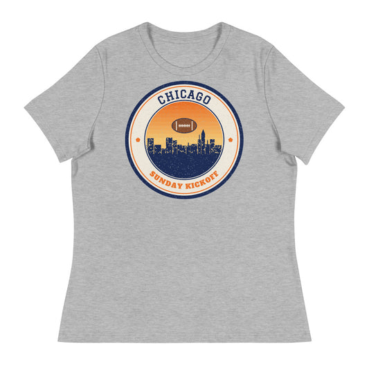 Women's Chicago Sunday Kickoff Tee in athletic heather, front