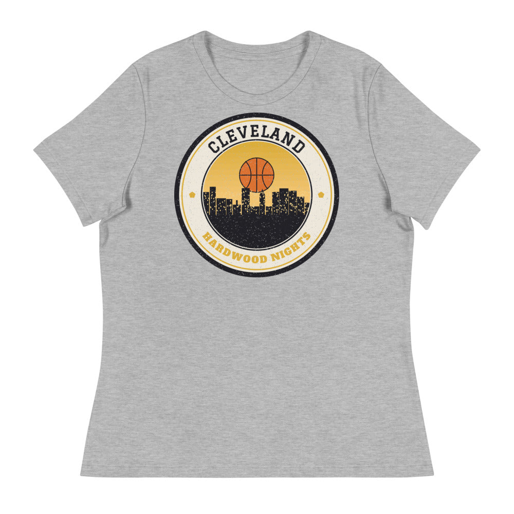 Women's Cleveland Hardwood Nights Tee in athletic heather, front