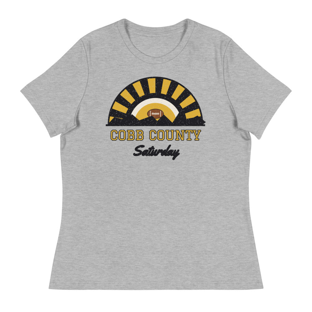 Women's Cobb County Saturday Tee in athletic heather, front