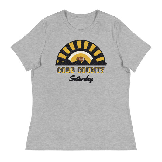 Women's Cobb County Saturday Tee in athletic heather, front