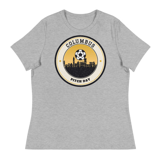 Women's Columbus Pitch Day Tee in athletic heather, front