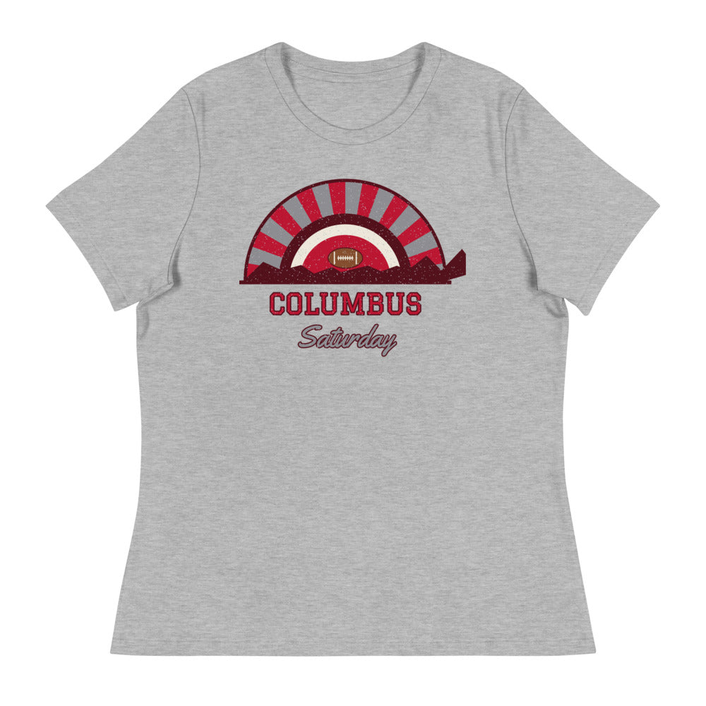 Women's Columbus Saturday Tee in athletic heather, front