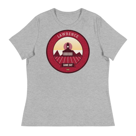 Women's Crimson & Blue Hilltop Game Day Tee in athletic heather, front