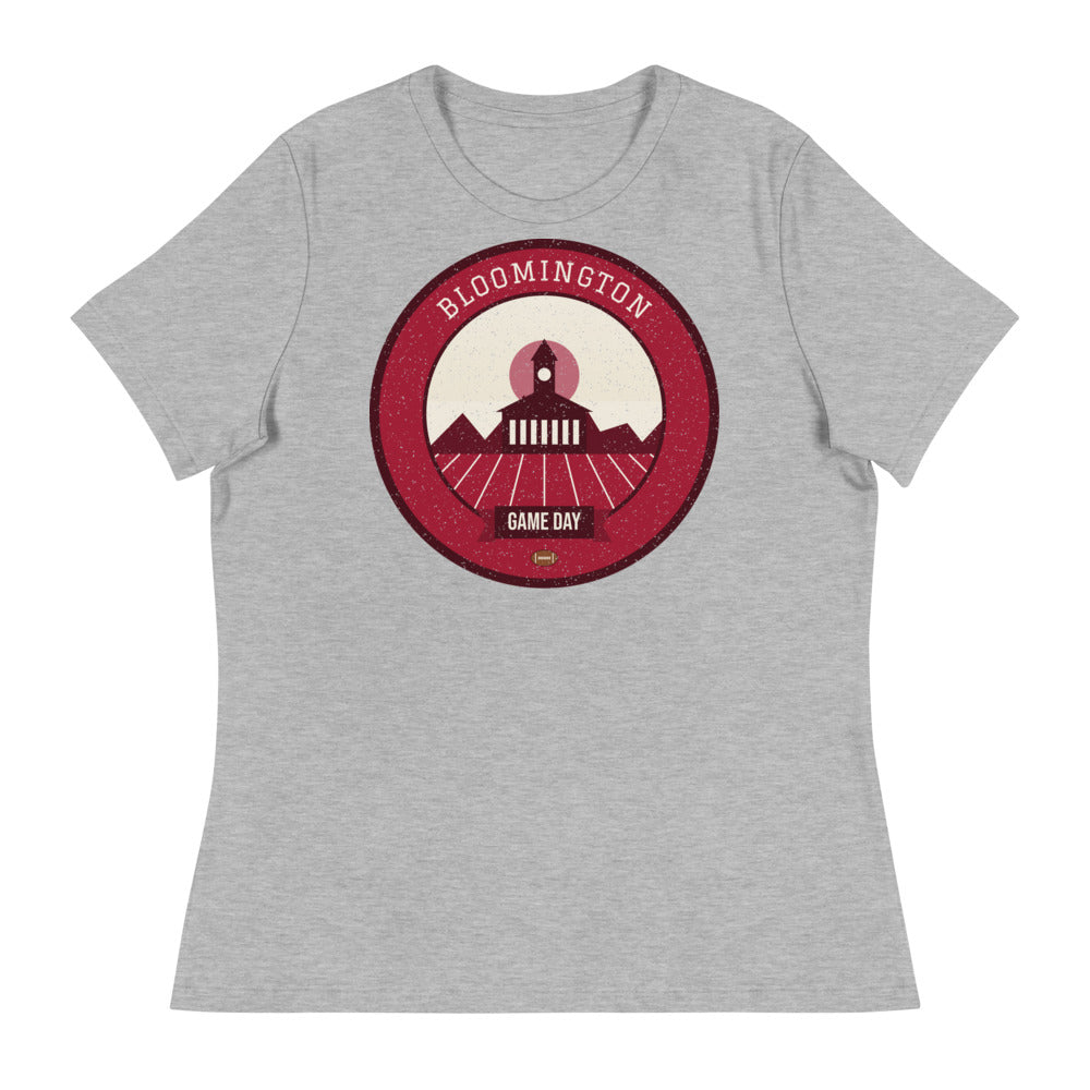 Women's Crimson & Cream Limestone Game Day Tee in athletic heather, front