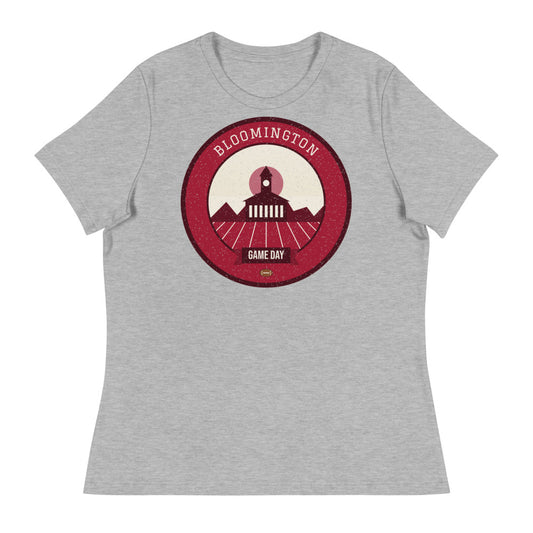 Women's Crimson & Cream Limestone Game Day Tee in athletic heather, front