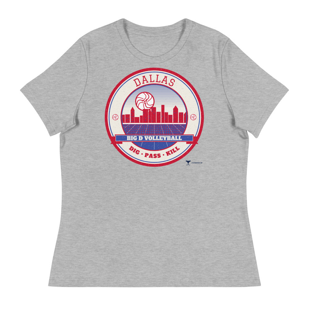 Dallas Big D Volleyball Women's Tee in athletic heather, front