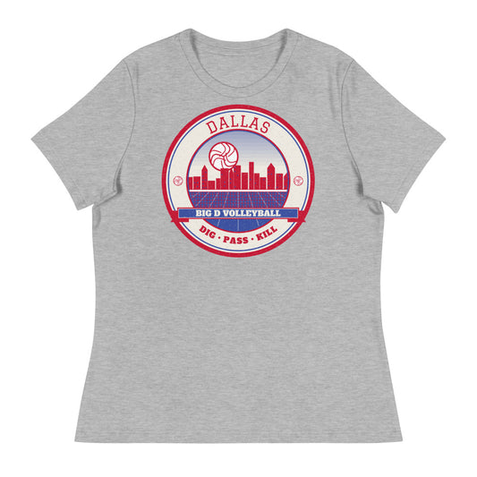 Dallas Big D Volleyball Women's Tee in athletic heather, front
