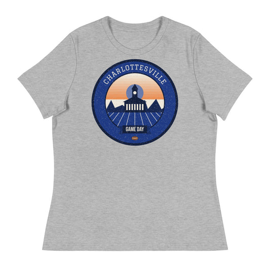 Women's Deep Blue & Orange Blue Ridge Game Day Tee in athletic heather, front