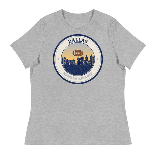 Women's Dallas Sunday Kickoff Tee in athletic heather, front