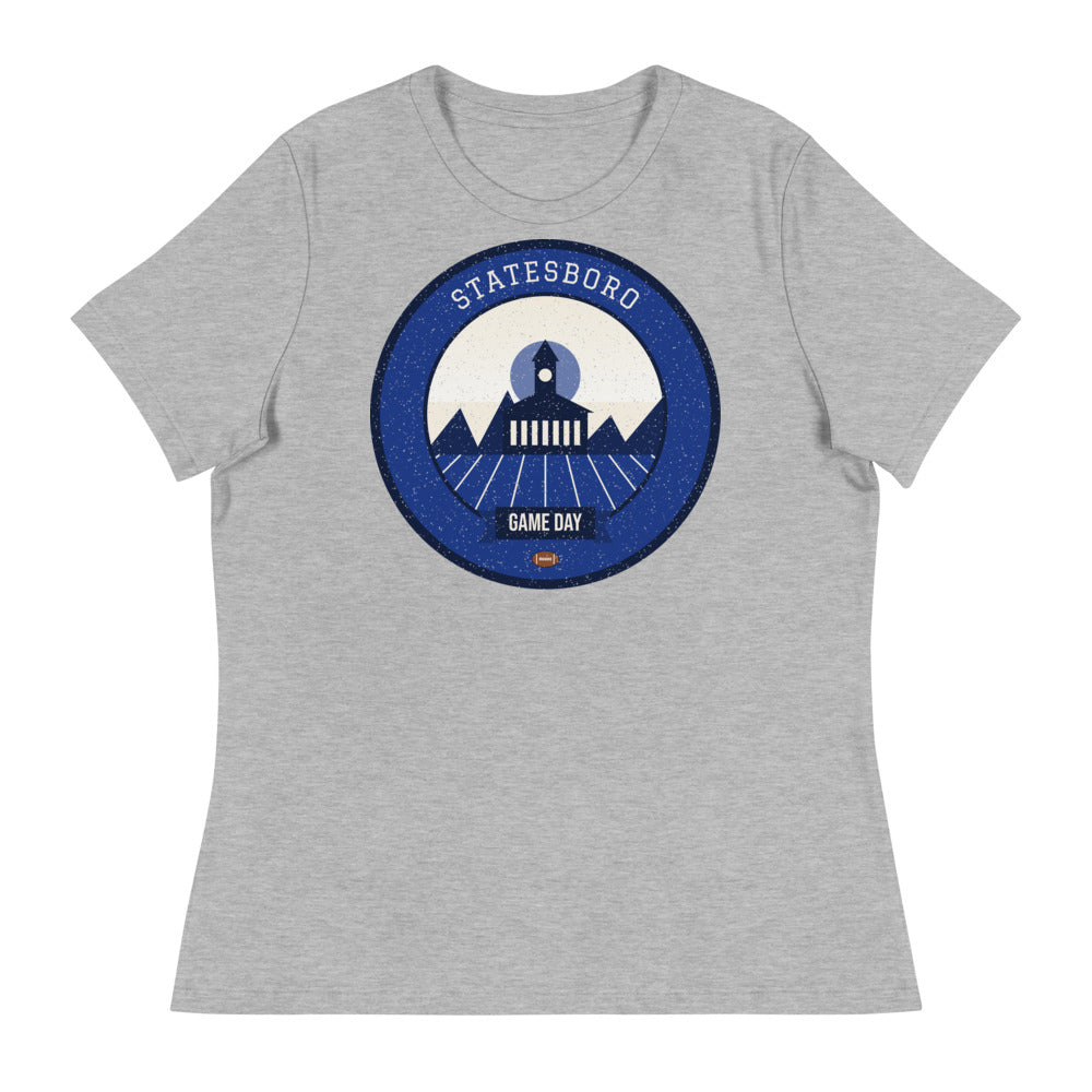 Women's Deep Blue Coastal Plain Game Day Tee in athletic heather, front