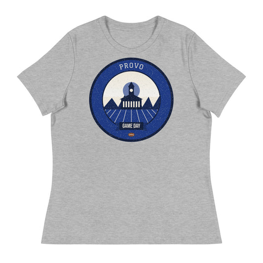 Women's Deep Blue Wasatch Game Day Tee in athletic heather, front