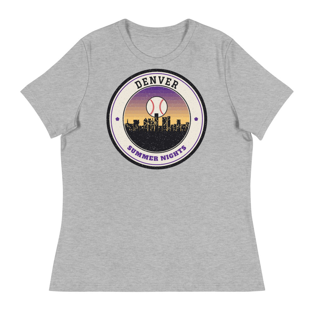 Women's Denver Summer Nights Ballpark Tee in athletic heather, front
