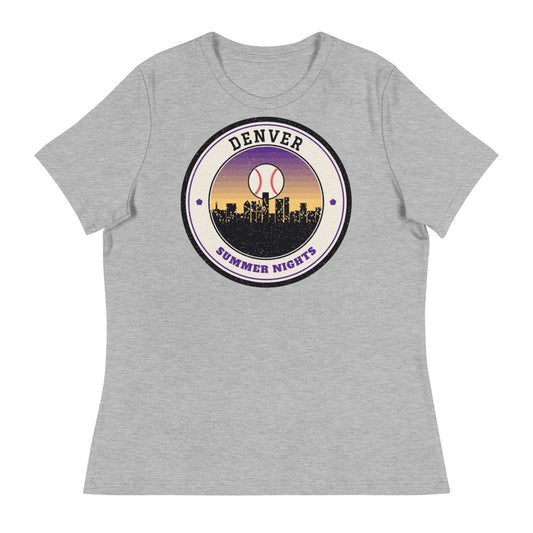Women's Denver Summer Nights Ballpark Tee in athletic heather, front