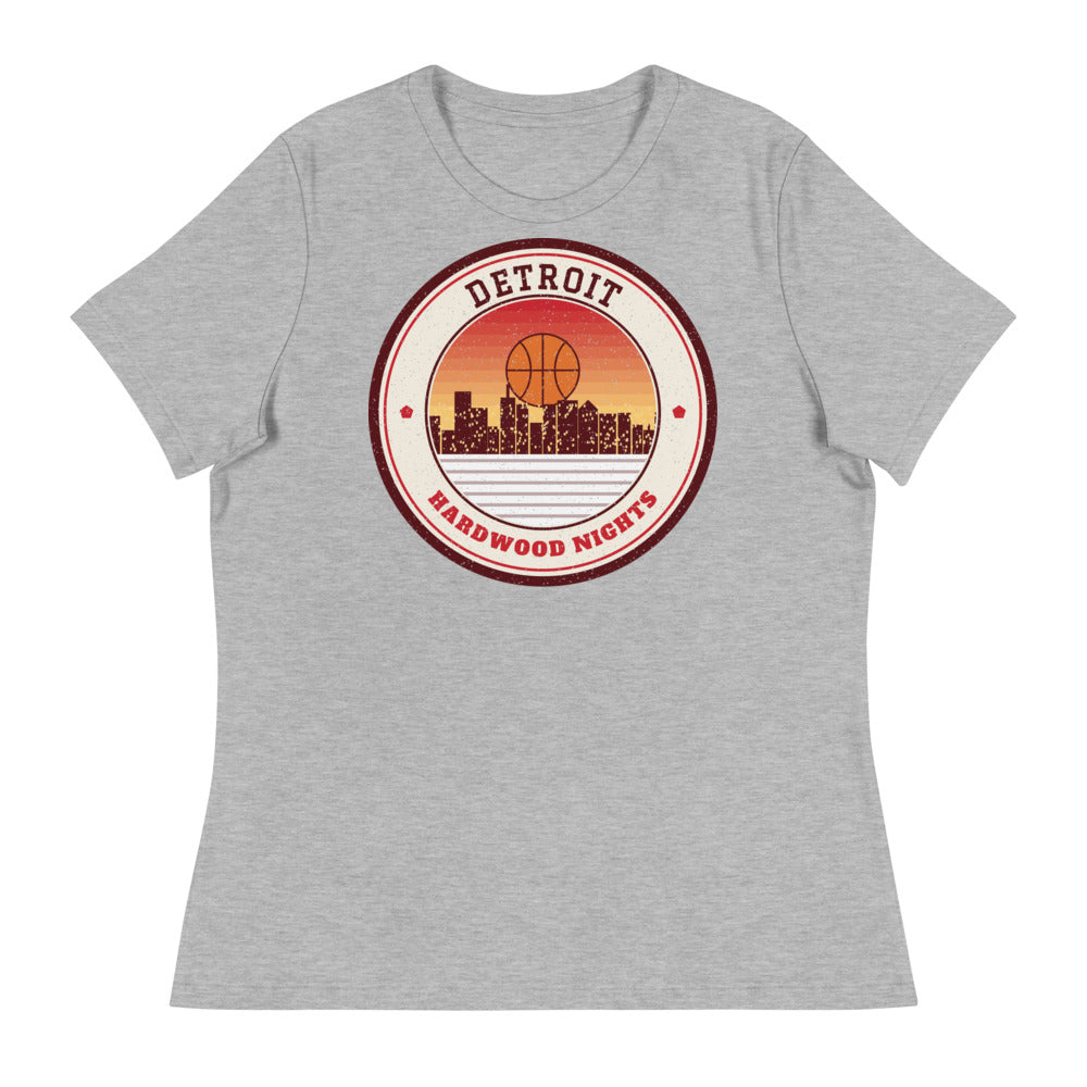 Women's Detroit Hardwood Nights Tee in athletic heather, front