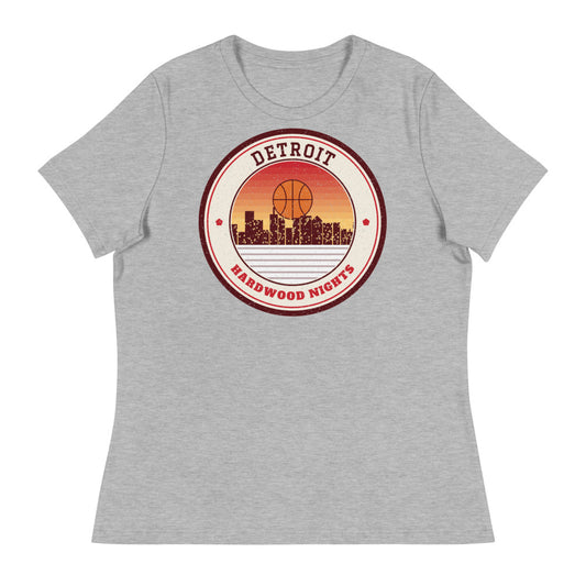 Women's Detroit Hardwood Nights Tee in athletic heather, front