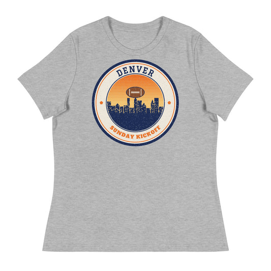 Women's Denver Sunday Kickoff Tee in athletic heather, front