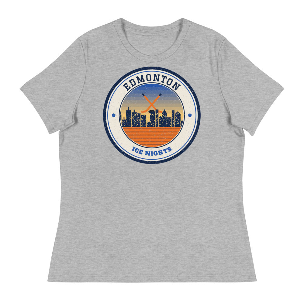 Women's Edmonton Ice Nights Tee in athletic heather, front