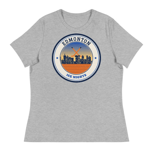 Women's Edmonton Ice Nights Tee in athletic heather, front