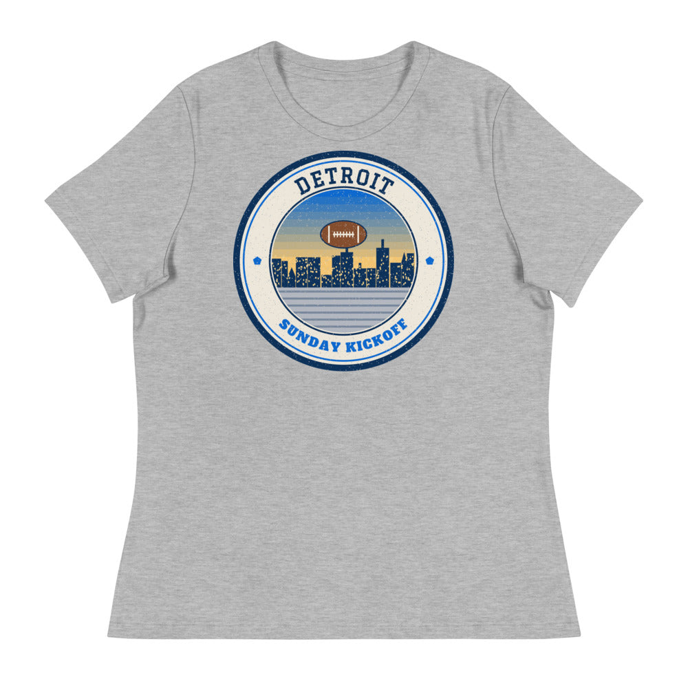 Women's Detroit Sunday Kickoff Tee in athletic heather, front