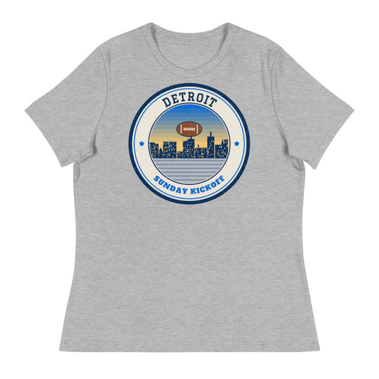 Women's Detroit Sunday Kickoff Tee in athletic heather, front