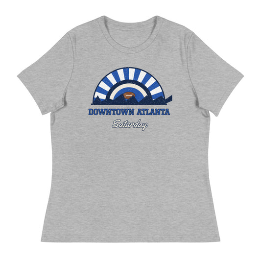 Women's Downtown Atlanta Saturday Tee in athletic heather, front