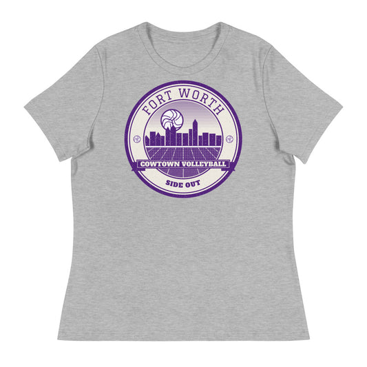 Fort Worth Cowtown Volleyball Women's Tee in athletic heather, front