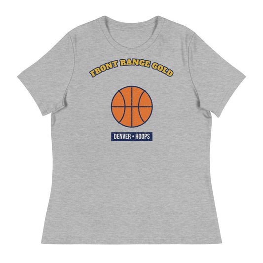 Women's Front Range Gold Hoops Tee in athletic heather, front