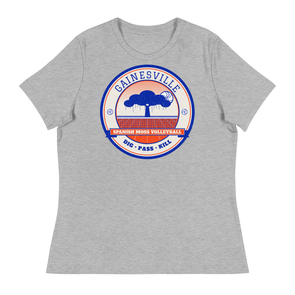 Gainesville Spanish Moss Volleyball Women's Tee in athletic heather, front