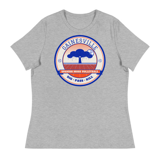 Gainesville Spanish Moss Volleyball Women's Tee in athletic heather, front