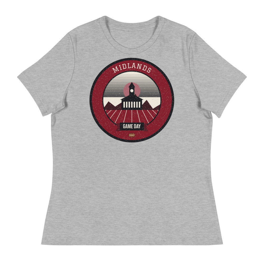 Women's Garnet & Black Palmetto Game Day Tee in athletic heather, front